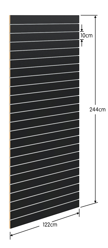 Μαύρο Πάνελ Slat 122x244cm με 23 Πηχάκια Αλουμινίου